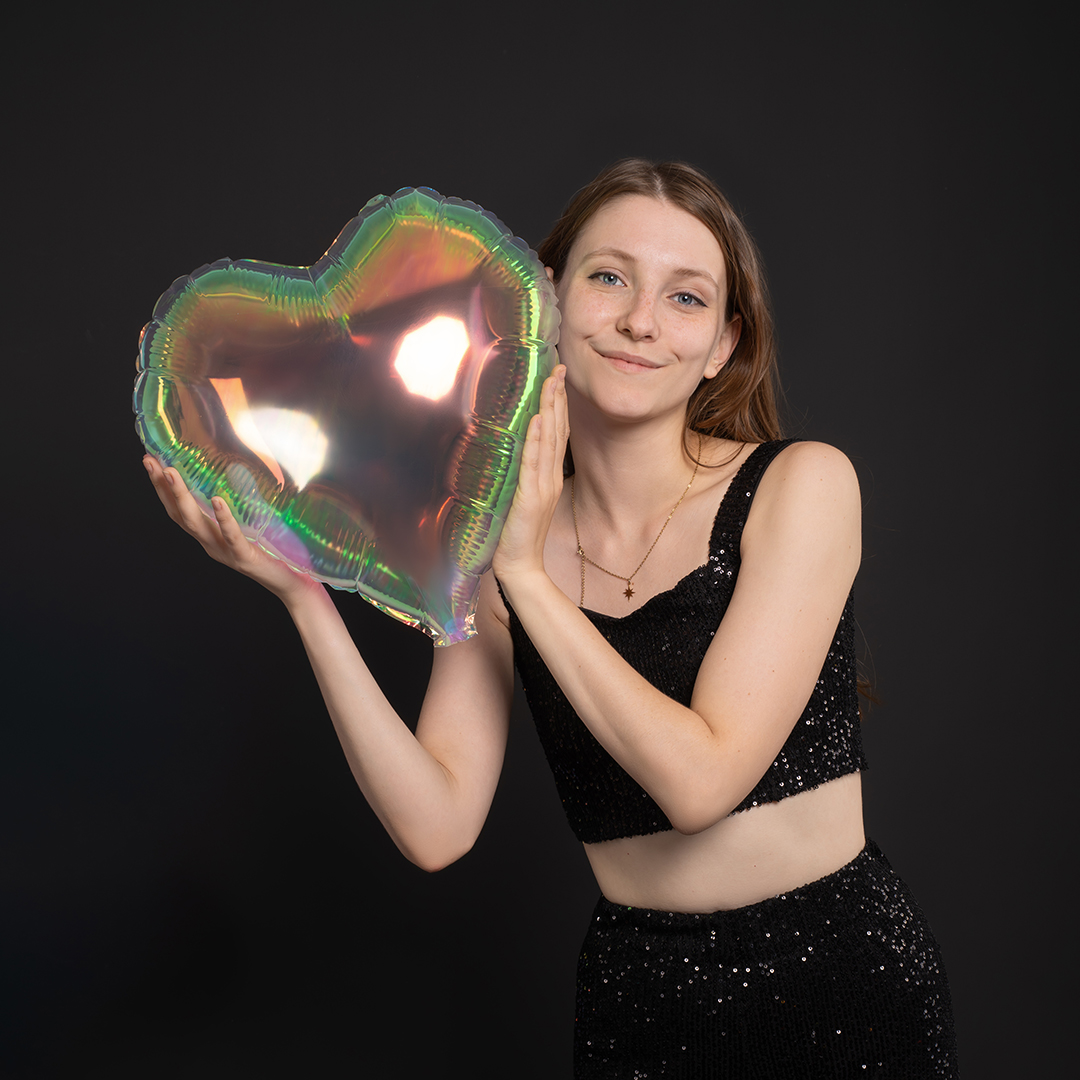 Шар (18''/46 см) Сердце, (надув воздухом), Прозрачный, Хамелеон, 1 шт. в уп.