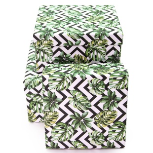 Набор коробок Зигзаги и листья, 17*17*9 см, 3 шт. в упак. 