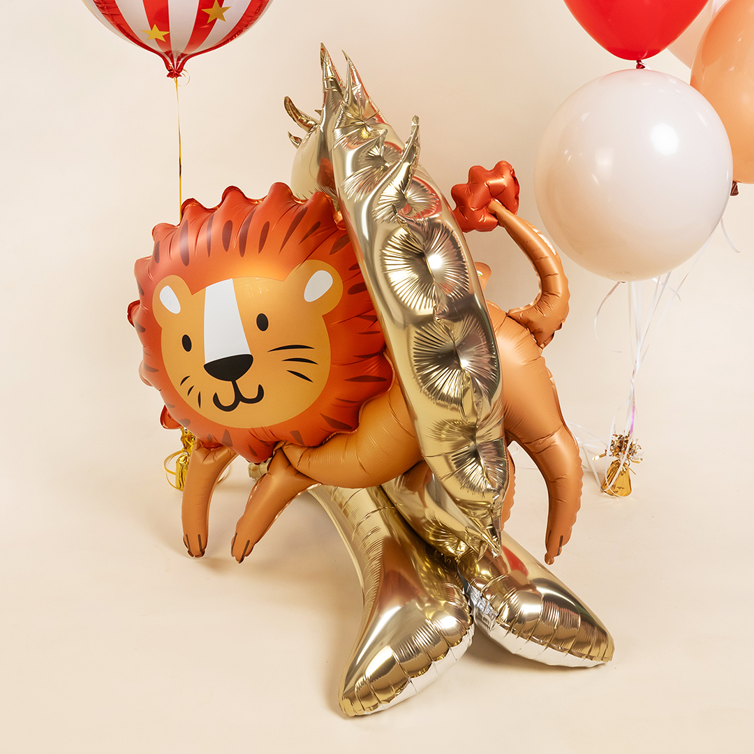 Шар 3D (44''/112 см) Фигура на подставке, Цирк, Смелый лев, 1 шт. в уп.