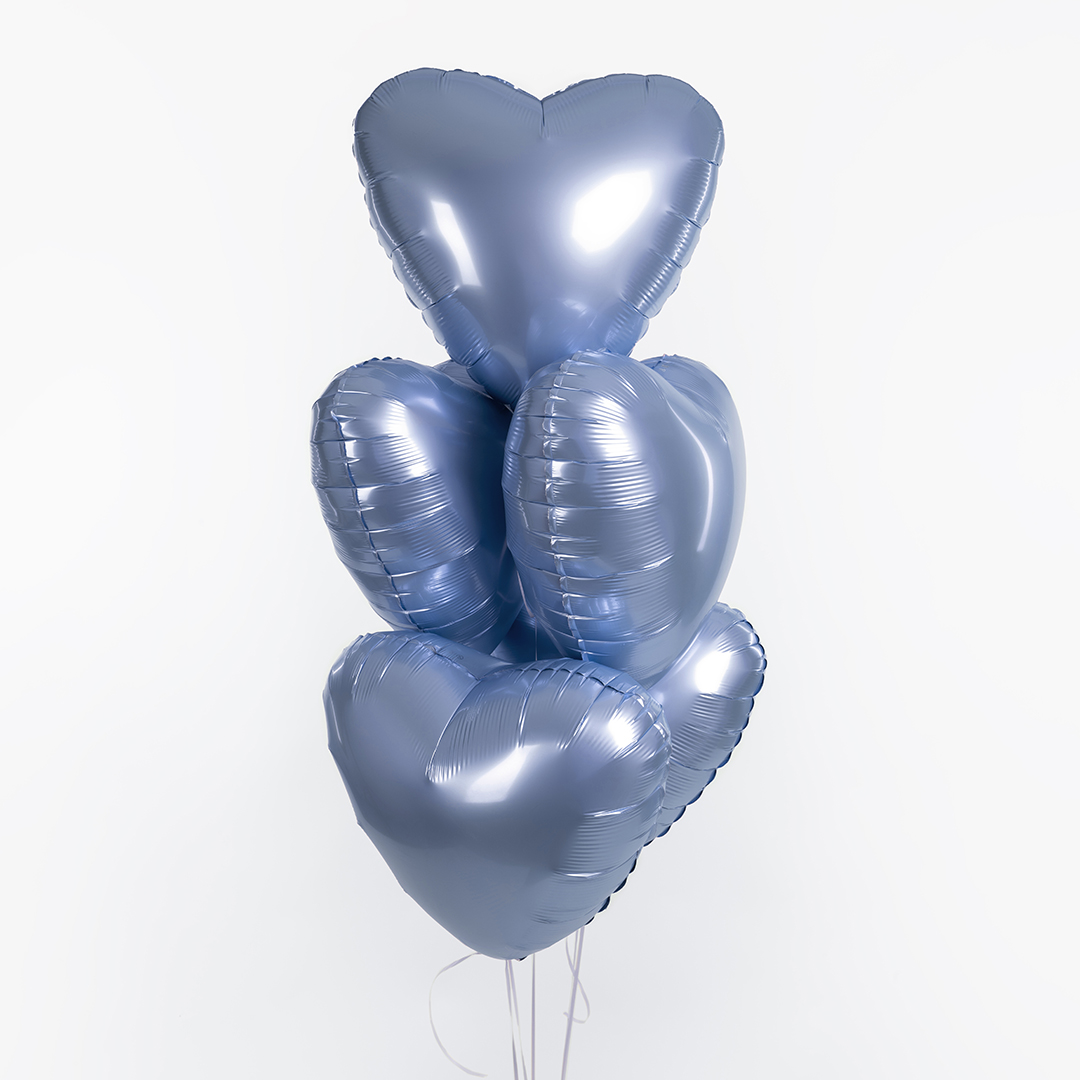 Шар (19''/48 см) Сердце, Мистик, Лазурь, Сатин, 1 шт.