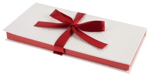 Конверт-коробка для денег, Атласная лента, Белый, 8,3*17,2 см, 1 шт.