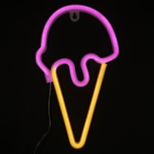 Световая фигура Мороженое, 17*26 см. Розовый/Желтый, 1 шт.