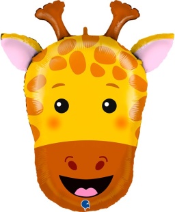 Шар (14''/36 см) Мини-фигура, Голова, Жираф, 1 шт.