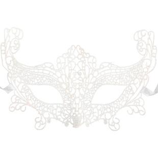 Маска кружевная, фигурная, Фантазия, Белый, 16*24 см, 1 шт. 