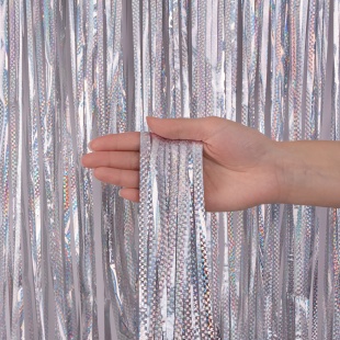 Занавес Дождик Иллюзия, Серебро, Голография, 100*200 см, 1 шт.
