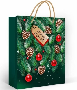 Пакет подарочный, Зимняя ель, 18*13,5 см, 1 шт.