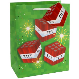 Пакет подарочный, 210гр, Пиксели, TNT, 23*18*10 см, 1 шт.