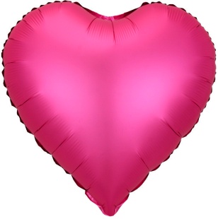 Шар с клапаном (9''/23 см) Мини-сердце, Розовый, Сатин, 1 шт.