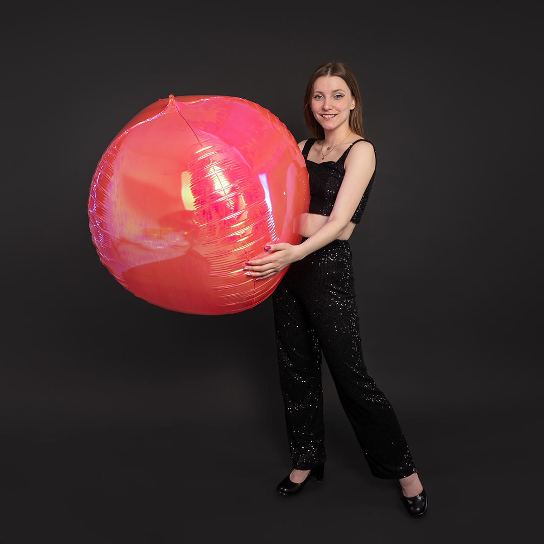 Шар 3D (50''/127 см) Сфера, Розовый, Хамелеон, 1 шт. в уп.