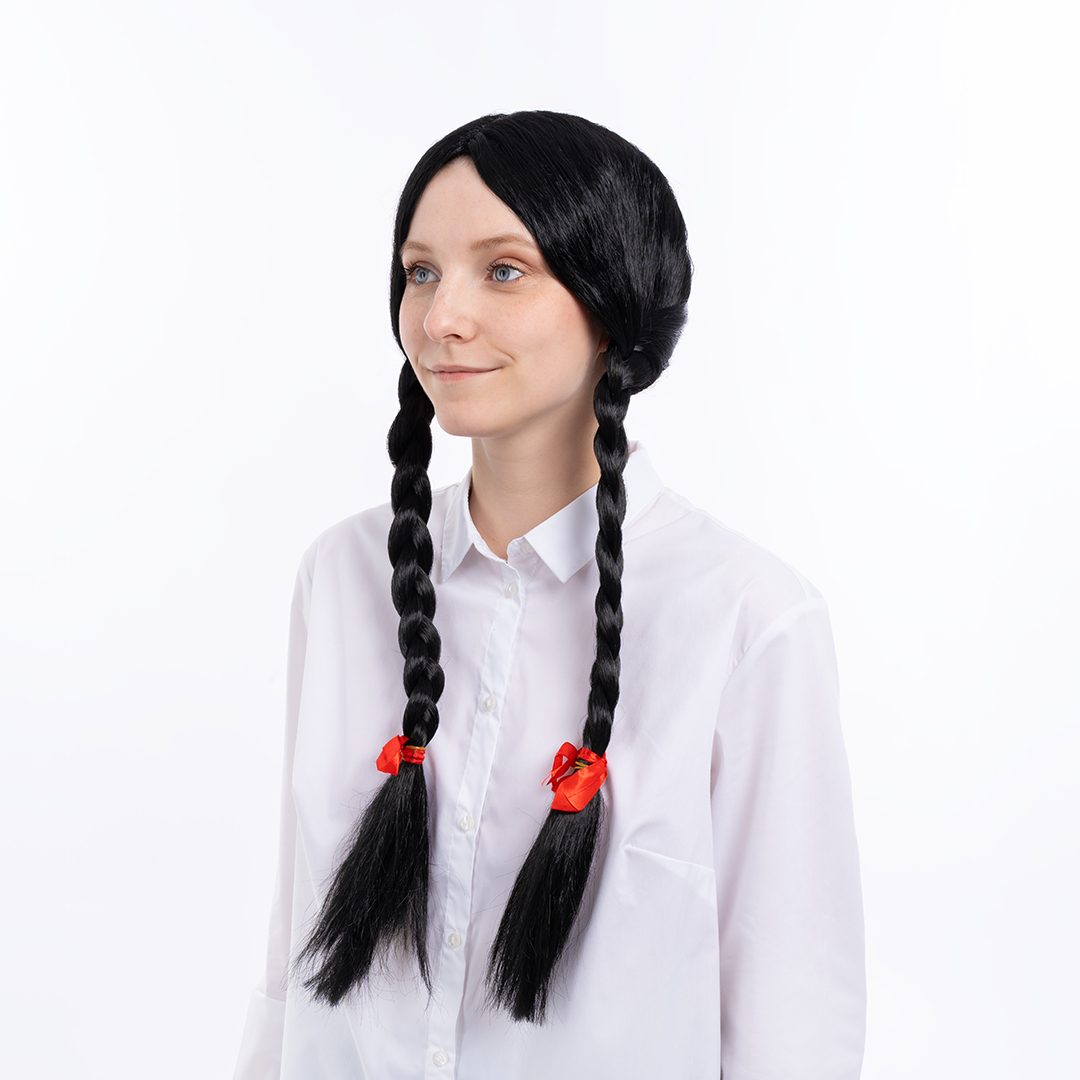 Парик карнавальный, 180 гр, Длинные косы, Черный, 1 шт. в упак. 