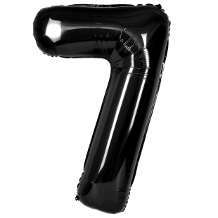 Шар (40''/102 см) Цифра, 7, Черный, Металлик, 1 шт. в уп.