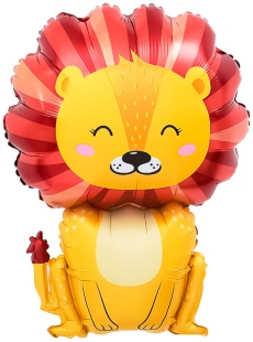 Шар с клапаном (17''/43 см) Мини-фигура, Лев, 5 шт. в уп.