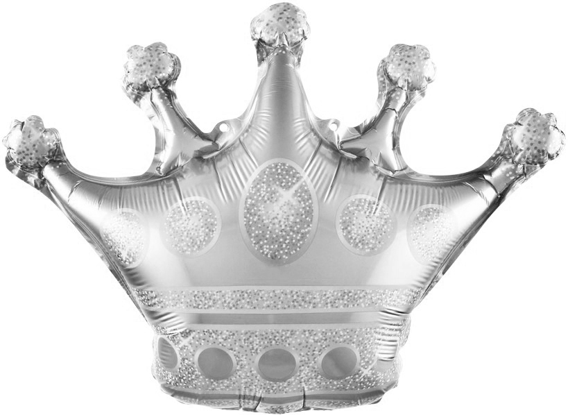 Шар (34''/86 см) Фигура, Корона, Серебро, 1 шт.
