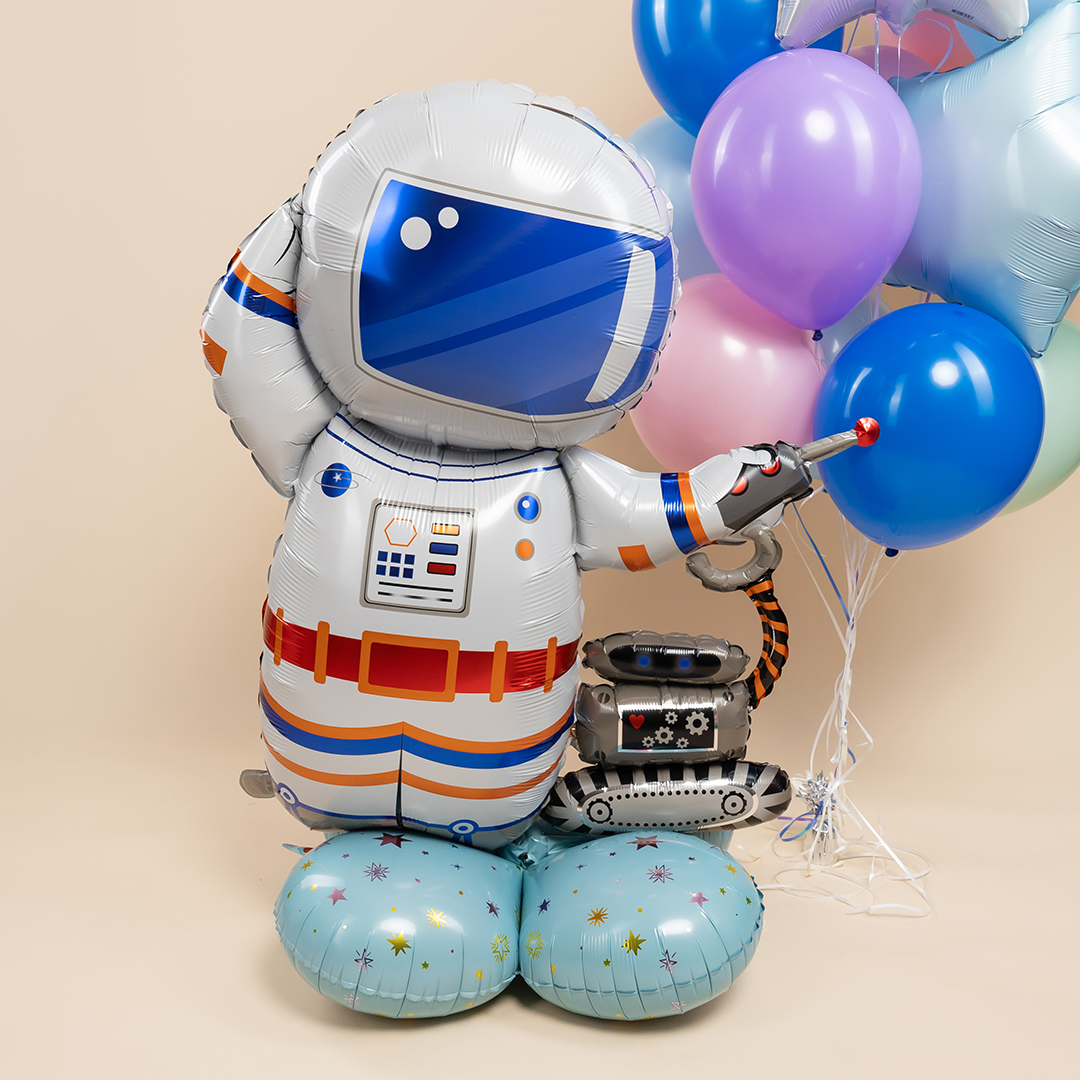 Шар 3D (43''/109 см) Фигура на подставке, Космонавт, 1 шт. в уп.