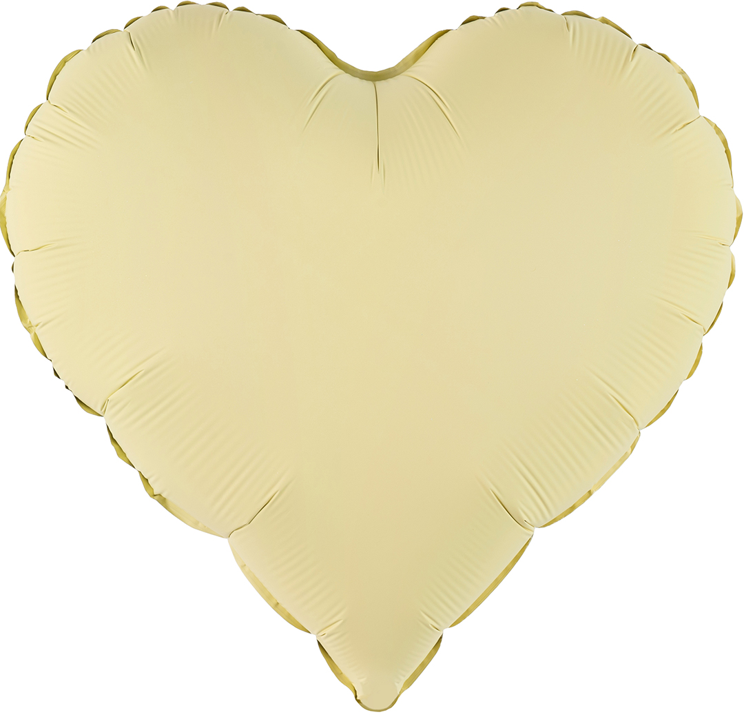 Шар (18''/46 см) Сердце, Сливочное масло, Матовый, 1 шт.