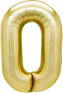 Шар (40''/102 см) Цифра, 0, Белое золото, Металлик, 1 шт. в уп.