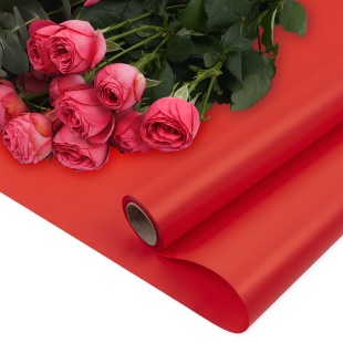 Упаковочная пленка 65мкр (0,57*10 м) Двухцветная, Красный/Красный, Матовый, 1 шт.