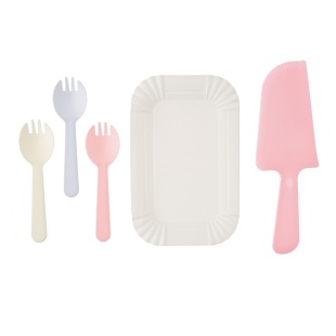 Десертный набор, Ням-Ням, Тарелки, Вилки, Нож, Ассорти, 11 шт. в упак. 