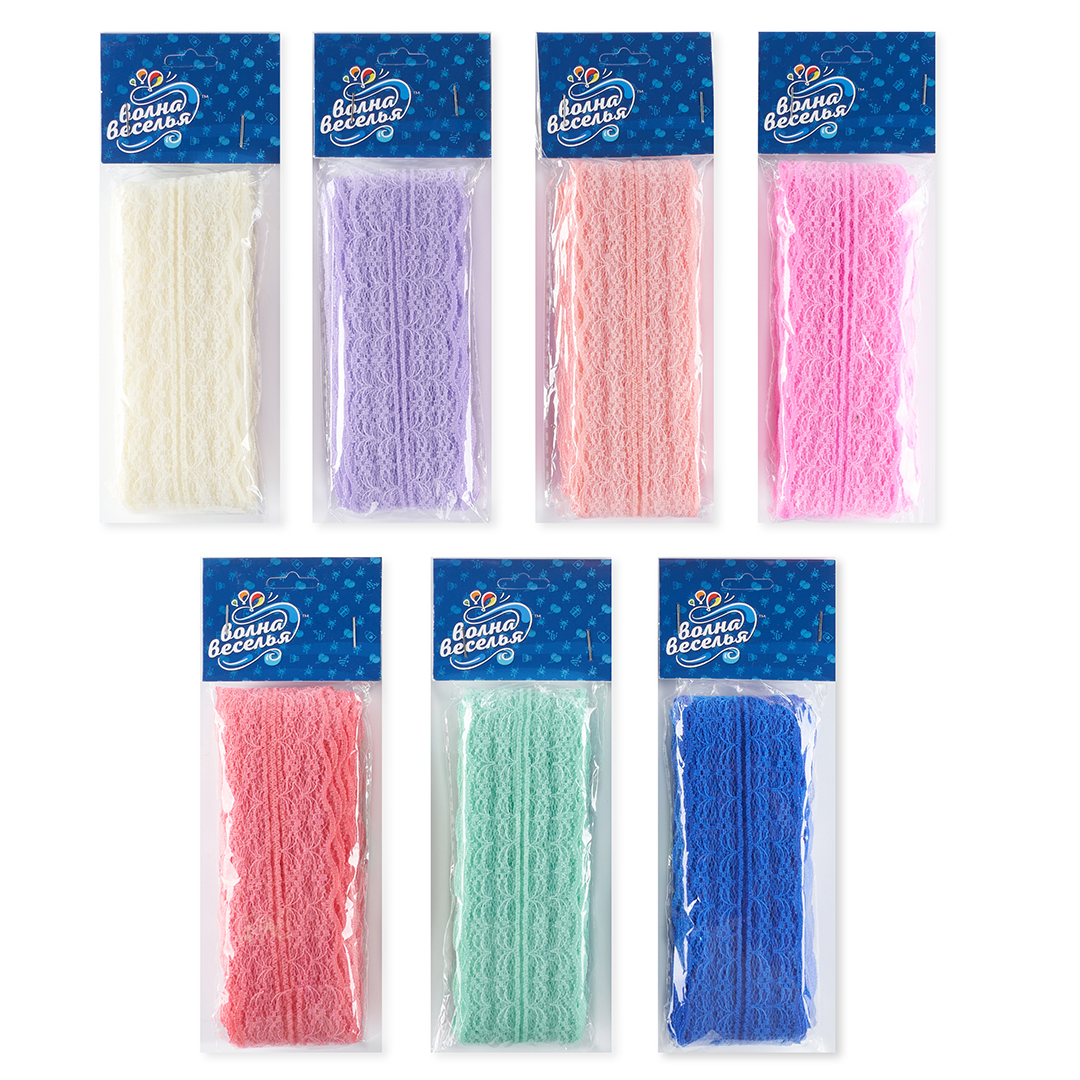 Декоративная лента (4,5 см*10 м) Широкое Кружево, Чайная роза, 1 шт.