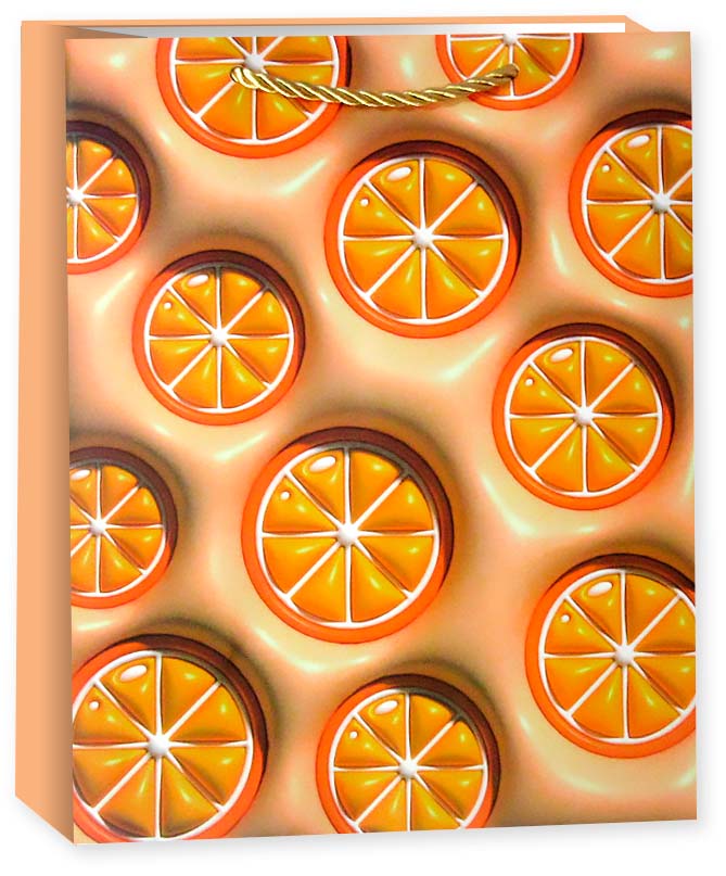 Пакет подарочный, 210гр, Фрукты Ягодки, Дизайн №2, 32*26*12 см, 1 шт.