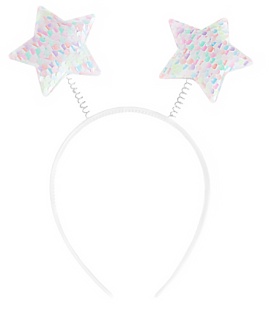 Ободок, Сверкающие звезды, с пайетками, Жемчужный, Хамелеон, с блестками, 1 шт. 