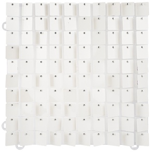 Декоративная панель Пайетки, Прозрачная основа, 30*30 см. Белый, Матовый, 1 шт.