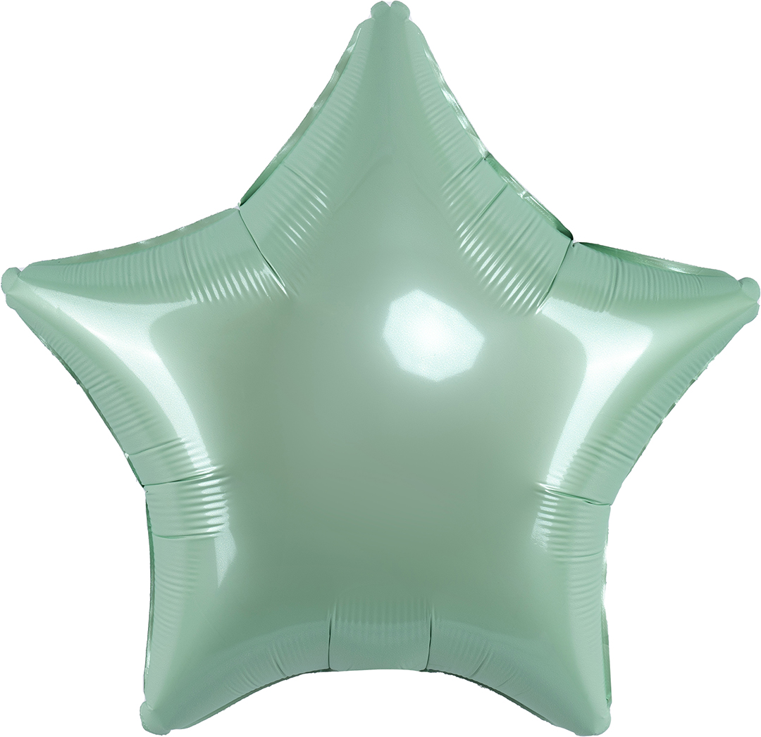Шар (18''/46 см) Звезда, Мятный, Макарунс, 1 шт.