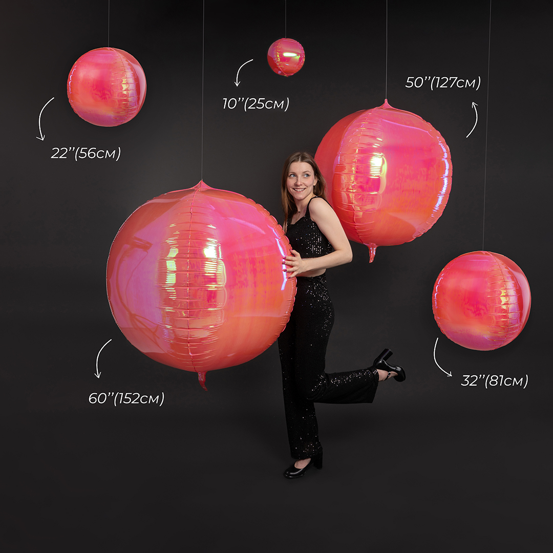 Шар 3D (32''/81 см) Сфера, Розовый, Хамелеон, 1 шт. в уп.