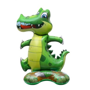 Шар 3D (23''/58 см) Фигура на подставке, Крокодил, 1 шт. в уп.