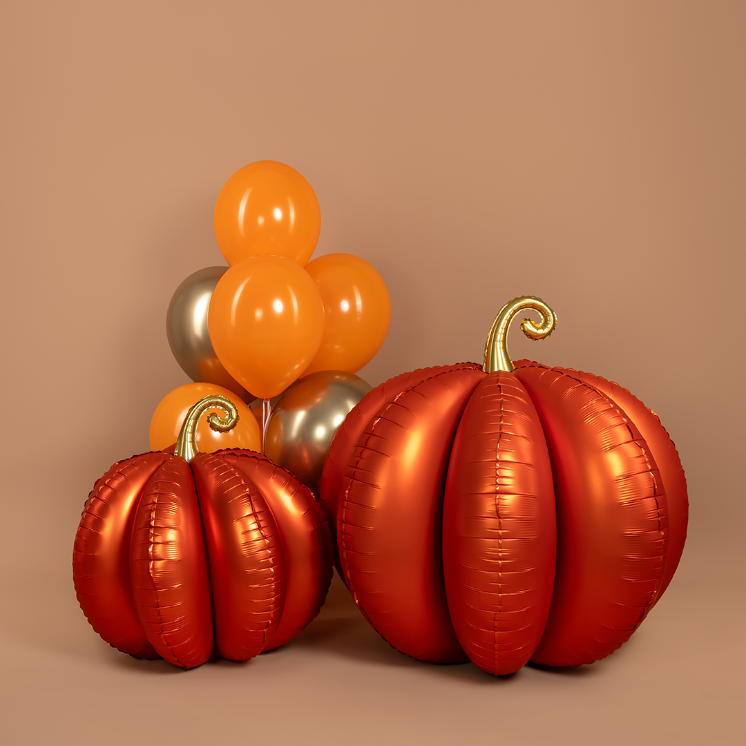 Шар (32''/81 см) Фигура 3D, Тыква, Сатин, 1 шт. в уп.