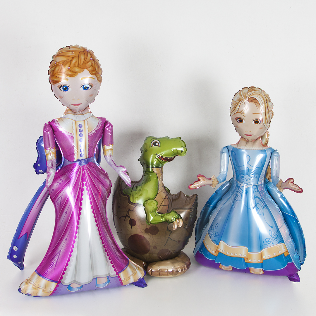 Шар 3D (21''/53 см) Фигура на подставке, Динозаврик в яйце, Зеленый, 1 шт. в уп.