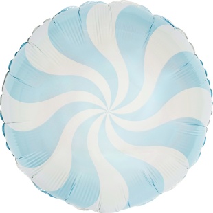 Шар (18''/46 см) Круг, Леденец, Голубой, Макарунс, 1 шт.