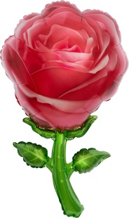 Шар (32''/81 см) Цветок, Роза, Красный, 1 шт.