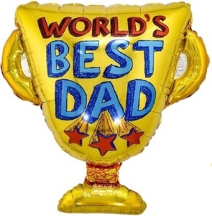 Шар (26''/66 см) Фигура, Кубок Чемпиона, Лучший Папа в мире, 1 шт.