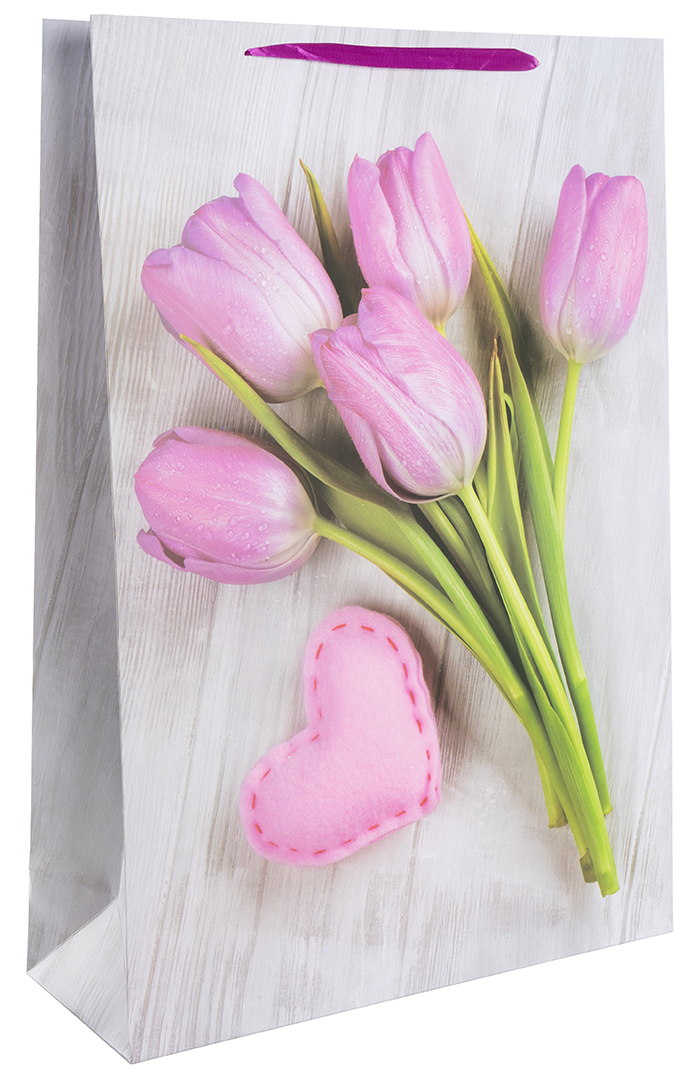 Пакет подарочный, 210гр, Тюльпаны, 72*50*18 см, 1 шт.