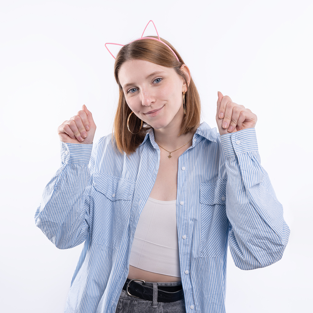 Ободок, Кошачьи ушки, Розовый, 1 шт. 