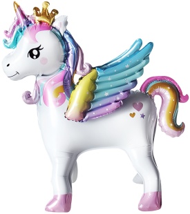 Шар (26''/66 см) Фигура 3D, Крылатый единорог, 1 шт. в уп.