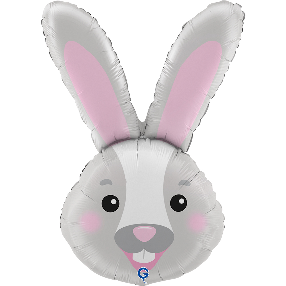 Шар (14''/36 см) Мини-фигура, Голова, Заяц, 1 шт.