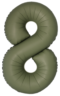 Шар (40''/102 см) Цифра, 8 Slim, Оливковый, Матовый, 1 шт.
