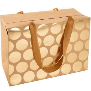 Пакет-коробка, Крафт 230гр, Роскошь золота, Дизайн №1, Металлик, 16*23*11 см, 1 шт.