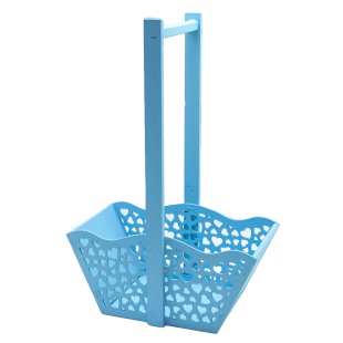 Декоративный ящик Корзинка, Резные сердца, Голубой, 24*13*36 см, 1 шт. 