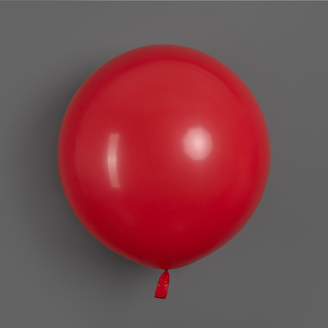 Шар (24''/61 см), Красный, пастель, 3 шт.