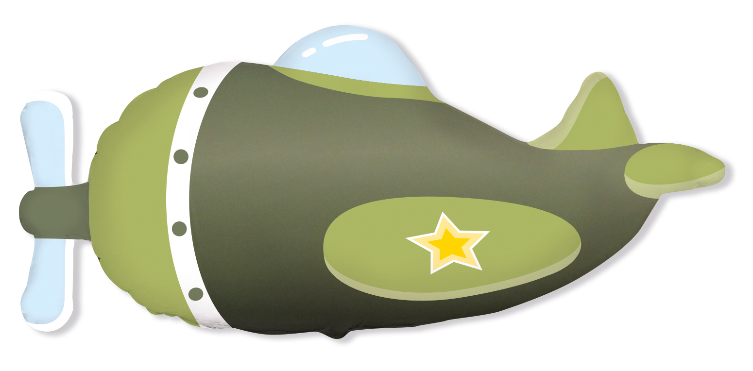 Шар (41''/104 см) Фигура, Военный самолет, 1 шт.