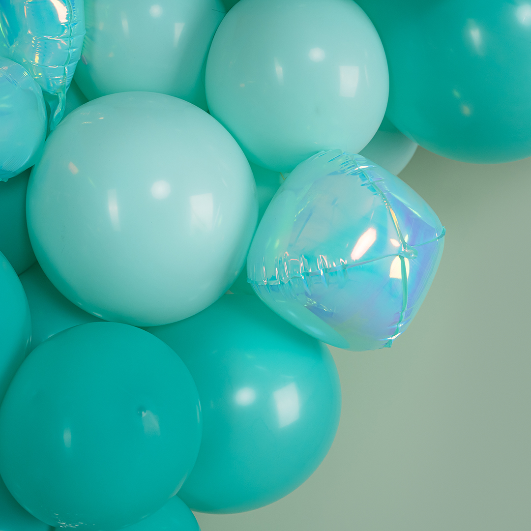 Шар 3D (10''/25 см) Мини-сфера, Голубой, Хамелеон, 1 шт. в уп.