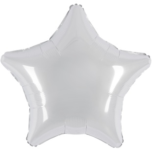 Шар (19''/48 см) Звезда, Белый блеск, 1 шт.