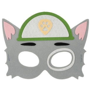 Маска карнавальная, из фетра, Щенок Ремонтник, Серый, 18*14,5 см, 1 шт. 