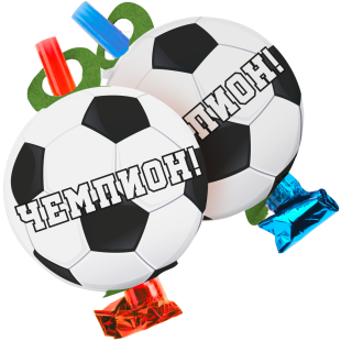 Карнавальные язычки гудки, Футбол, 11 см, 6 шт. в упак. 