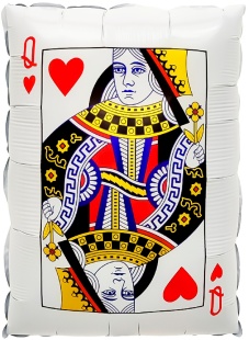 Шар (22''/56 см) Фигура, Покер, Карта Дама Червей, 1 шт.