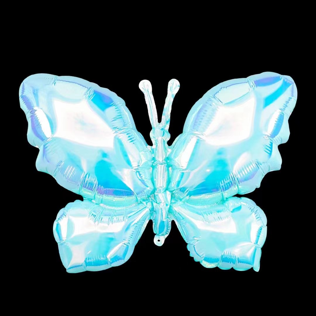 Шар (38''/97 см) Фигура, Бабочка (надув воздухом), Голубой, Хамелеон, 1 шт. в уп.