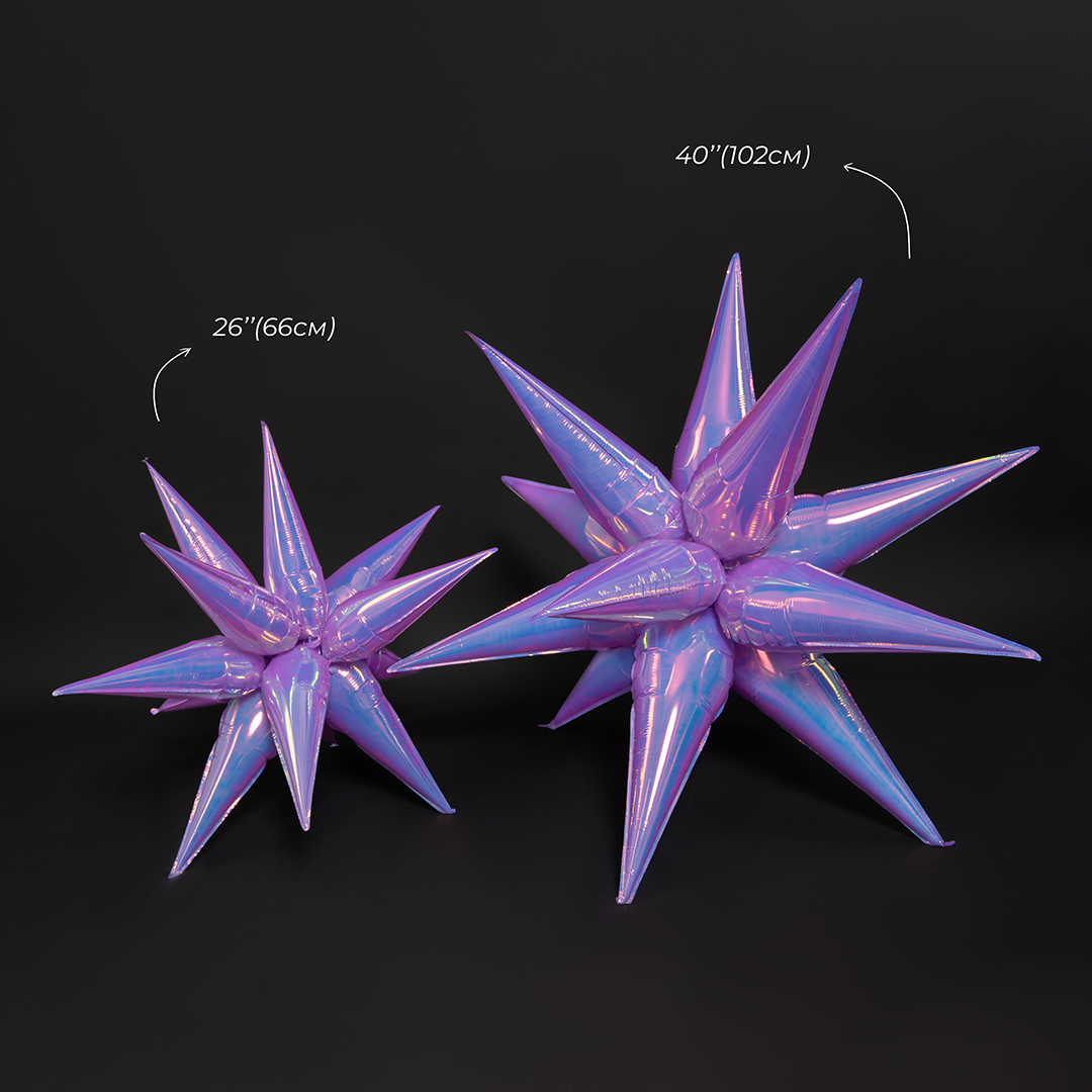 Шар 3D (26''/66 см) Звезда, Составная, Сиреневый, Хамелеон, 1 шт. в уп.